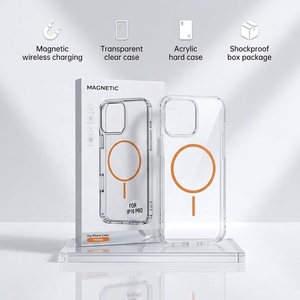 Coques de téléphone de luxe ultra-fines antichoc à chargement magnétique sans fil pour iPhone 17 15 18 Pro Max, coque transparente S25 S26 Ultra - Product Image 1