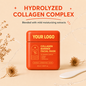 Mascarilla Facial de Colágeno y Péptidos de Marca Privada, Hidrata, Rellena la Piel, Alivia la Piel Sensible y Seca, Nutre en Profundidad, Brillo Natural - Product Image 1