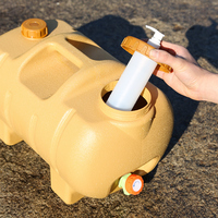 Seau à eau portable de 20 litres (5,3 gallons) avec petite bouteille et robinet, idéal pour le camping en plein air et les excursions barbecue