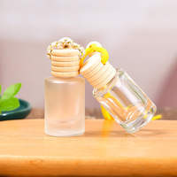 Diffuseur de parfum carré vide de 5 ml et 10 ml pour voiture, avec bouchon en bois, à suspendre, pour désodorisant de voiture