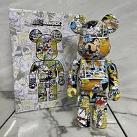 Vente en gros de figurines Bearbrick 400% en ABS, emballage en boîte colorée, figurine de collection en ABS, artisanat Bearbrick 400