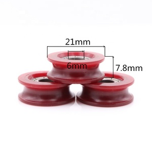 U rãnh Nylon con lăn bánh xe 6*21*7.8 mét tráng 686zz mang trượt cửa con lăn nhựa U rãnh ròng rọc bánh xe - Product Image 6