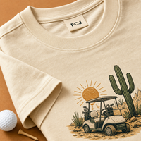 T-shirt personnalisé pour homme, style caddie de golf, en coton peigné ringspun, coupe ample, thème vie de campagne