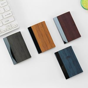 Caja de Tarjetas de Visita con Diseño Geométrico Creativo, Porta Tarjetas de Visita con Acabado en Madera y Cuero, Logotipo Personalizado, Regalos Promocionales - Product Image 2