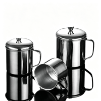 Grosir Cangkir Kopi Tumbler Vakum Isolasi Stainless Steel 304 Klasik Ramah Lingkungan dengan Pegangan Lipat untuk Hadiah Bisnis