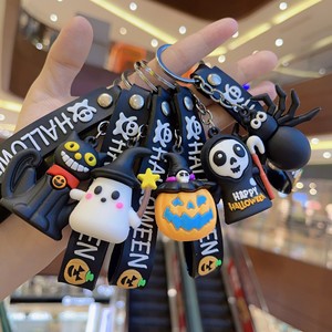 2024 nuevos regalos del Día <span class=keywords><strong>de</strong></span> Todos los Santos al por mayor PVC goma calabaza araña murciélago llavero fantasma <span class=keywords><strong>de</strong></span> Halloween llavero - Product Image 1