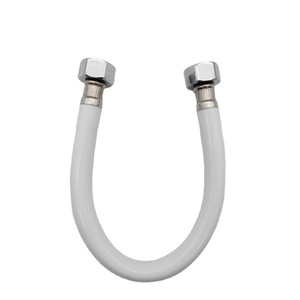 Tuyau de pommeau de <span class=keywords><strong>douche</strong></span> à main en PVC blanc de 0.3m non toxique étanche et anti-pliage <span class=keywords><strong>court</strong></span> accessoire de plomberie <span class=keywords><strong>flexible</strong></span> - Product Image 1