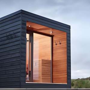 2025 Casa de sauna cuadrada de madera maciza para jardín al aire libre de diseño moderno de gama alta Spa de vapor de cuerpo completo con calefacción eléctrica opcional - Product Image 4