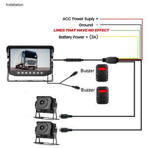 شاشة 7 بوصة مقاومة للماء <span class=keywords><strong>2</strong></span> قنوات ميزة شاشة منقسمة جهاز إنذار تسجيل DVR تلقائي BSD للحافلات والمقطورات - Product Image 4