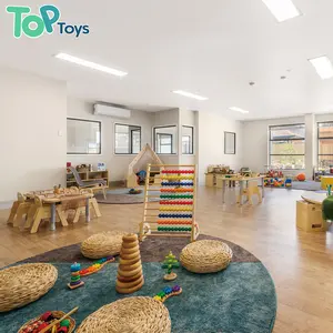 Silla Apilable Montessori para Guardería, Muebles de Madera con Juegos de Calidad