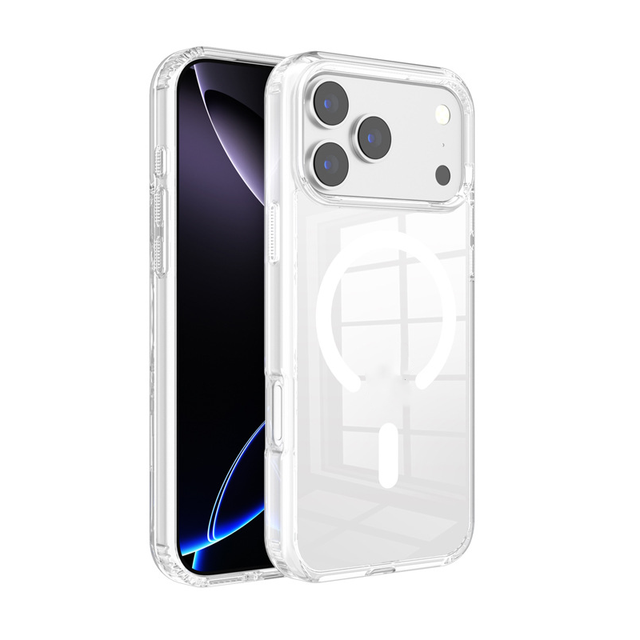 Anti Yellow Clear Transparent Shockproof Charging Phone Case for iPhone 11 12 13 14 15 16 17 Pro Premium Clear Magnetic Cover