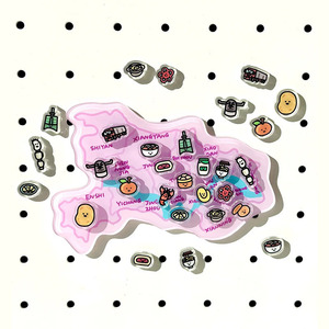 Custom Acrylic City Map Refrigerator Magnets Creative Cartoon 3D Magnetic Stickers Irregular Shape Synthetic Resins - Product Image 1