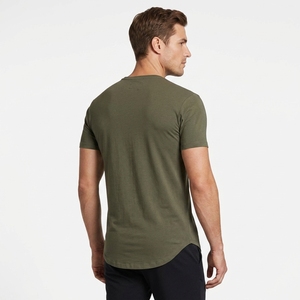Camiseta Personalizada para Hombre con <span class=keywords><strong>Dobladillo</strong></span> Curvo, Corte Ajustado, Camiseta Larga Lisa para Hombre - Product Image 4