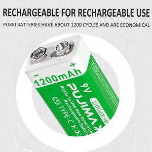 Pujimax 2 Stuks/Kaart 9V Lithium Batterij 1200Mah Oplaadbare Batterijen Nieuwe Stijl Lithium Ion Batterijen Voor Elektrische Doos Gitaar - Product Image 3