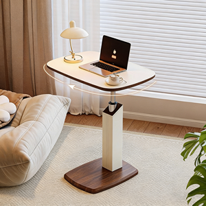 Mesa de Centro para Sala de Estar, Mesa Auxiliar Elevadora de Cuero, Mesa de Computadora Móvil Pequeña para el Hogar - Product Image 3