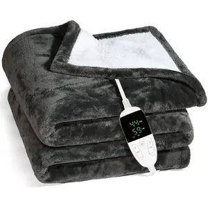 ZCHOMY Heating Sherpa Blankets Reversible Flannel Heated Throw Electric Heated Blanket For Winter Home