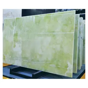 럭셔리 천연 옥 돌 백라이트 녹색 오닉스 석판 바닥 벽 타일