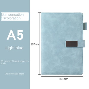 Đơn giản Dày da máy tính xách tay nhiệt ràng buộc 100 <span class=keywords><strong>sheets</strong></span> <span class=keywords><strong>A5</strong></span> A6 B5 kích cỡ PU làm việc hội nghị trường quà tặng có tính năng nhật ký giấy - Product Image 6