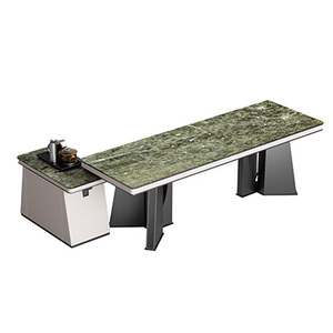 Muebles de lujo personalizados, comedor elegante de piedra, Mesa de Piedra de mármol artificial, muebles de piedra de primera calidad para <span class=keywords><strong>Hotel</strong></span> y hogar - Product Image 6