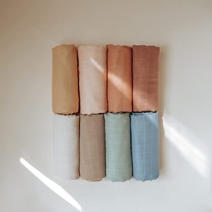 Custom Pack Soft Fabric Newborn <b>Swaddle</b> <b>Blanket</b> Muslin Baby Receiving <b>Blankets</b> With Headband - Product Image 6