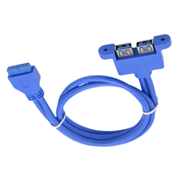 Kabel Hub Motherboard Dual USB 3.0 A Female ke IDC 20 Pin Female untuk Casing Komputer