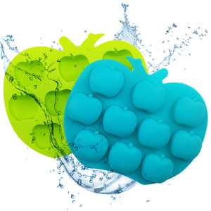 Apple Silicone lce moule de qualité alimentaire moule congélateur facile à libérer Flexible <span class=keywords><strong>bac</strong></span> à glaçons pour la vente en gros par usine de qualité - Product Image 5