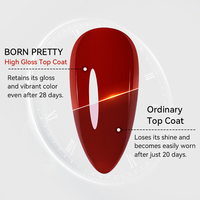 BORN PRETTY PRO 15ml Gel de finition transparent cristallin sans résidu, haute brillance, sans HEMA ni TPO, finition verre, anti-rayures, vernis gel