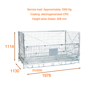 1976x1130xH1114 Almacén de alta resistencia Palet Metal Almacenamiento con cerradura Malla de alambre Contenedor Equipo de carga y almacenamiento - Product Image 4