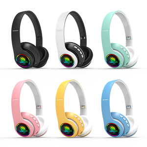 Auriculares plegables con manos libres BT para jugador, <span class=keywords><strong>cascos</strong></span> estéreo <span class=keywords><strong>inalámbricos</strong></span> con pantalla LED y tarjeta enchufable - Product Image 6
