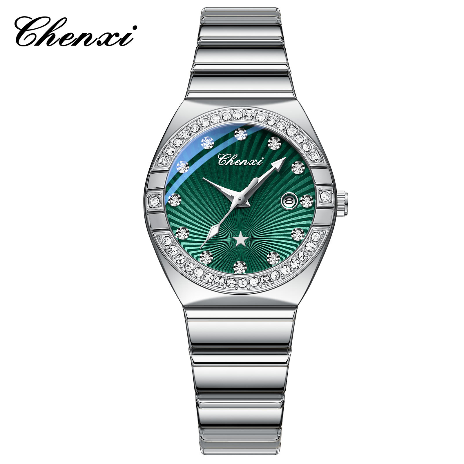Stylish Quartz Watch with Pink, Navy, and Green Straps CHENXI Women main image 2