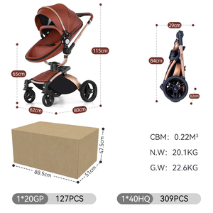 Passeggino 3 in 1 in Pelle PU a Forma di Uovo con Seduta Alta, Sistema da Viaggio Pieghevole con Seggiolino Auto EN 1888 - Product Image 5
