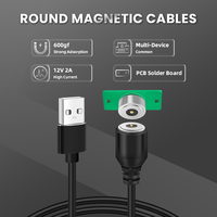 Shenzhen como usable 2 pines Usb magnético Pogo Pin conector cargador Cable