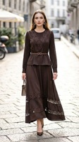 Ensemble de vêtements de créateur de qualité supérieure, collection Printemps 2026, mode féminine, broderie luxueuse, hauts à manches longues + jupe longue plissée