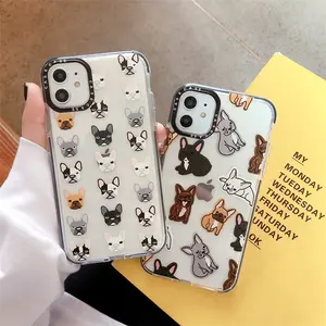 Iphone 11ケース猫と犬のデザイン、iphoneケースパグ犬用