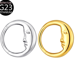 Anello per Naso in Titanio ASTM F136 a Forma di Luna, Gioielli per <span class=keywords><strong>Piercing</strong></span> al Naso, Septum, Orecchio, Daith, Rook, Gioielli per <span class=keywords><strong>Piercing</strong></span> Corporeo - Product Image 2