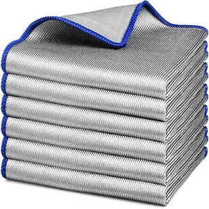 Chiffon de nettoyage pour vitres et miroirs, rectangulaire, absorbant, sans peluches, pour usage domestique, violet, vert, gris, rose, rouge, bleu foncé, bleu ciel - Product Image 2