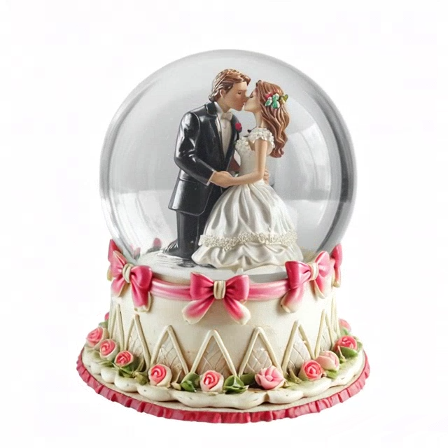シーグラスアート『 Happy Wedding♡♡～snow globe 』 High Quality Resin Wedding Snow Globe with LED Light - Resin