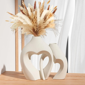Vase creux en forme de cœur, support floral décoratif pour table, maison, bureau, salon, décoration intérieure, pots et jardinières à fleurs - Product Image 3