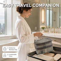 Sac de voyage transparent en maille grande taille pour cosmétiques - Trousse de toilette multifonctionnelle pour pinceaux de maquillage et articles de douche - Offre spéciale
