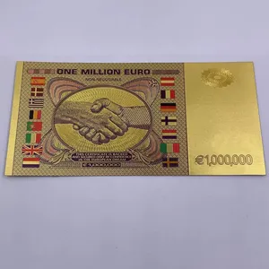 Kostenloser Versand 1 Million Euro Geldschein Banknote 24 Karat vergoldete Folie Banknote