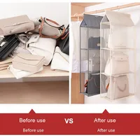 Organisateur de sacs suspendus en tissu non tissé tridimensionnel, anti-poussière, à deux couches, support de rangement mural pour la maison et la garde-robe