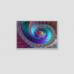 Modern Abstract Swirl <b>Canvas</b> Print - Contemporary <b>Wall</b> Art Decor,WHITE FRAMED <b>CANVAS</b> - Product Image 2