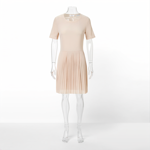 Women's Pleated Midi <b>Dress</b> Short Sleeve Casual A-line Woven <b>Dress</b> <b>Spring</b> Summer - Product Image 3