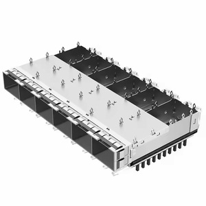 2198236-4 TE thay thế thông qua lỗ 1x6 cổng ánh sáng Ống Press-Fit SFP + Lồng tản nhiệt tối ưu giải pháp thiết bị sợi quang - Product Image 1