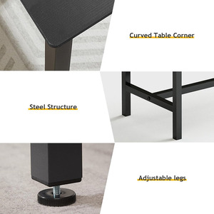 Ensemble table <span class=keywords><strong>et</strong></span> <span class=keywords><strong>chaises</strong></span> de salle à manger moderne pour <span class=keywords><strong>4</strong></span> personnes, peu encombrant avec 2 <span class=keywords><strong>pieds</strong></span> réglables, bancs de petit-déjeuner - Product Image 4