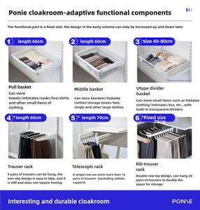 Sistema de Almacenamiento de Estanterías de Alambre Metálicas Extensibles para Armario, Montaje en Pared, Moderno, con Puertas de MDF, Perchero y Soportes Ajustables - Product Image 5
