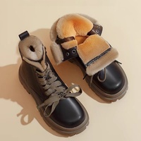 Nouvelles bottes de neige Martin pour femme 2026, doublées polaire, à semelle épaisse, bottines noires, chaudes et épaissies, à lacets, tendance