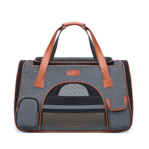 Transportín para mascotas de tela Oxford, tamaño grande, malla transpirable para gatos y perros, bolso de mano tipo bandolera. - Product Image 3