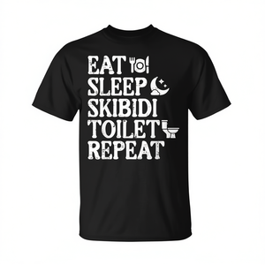 Camiseta Eat Sleep Skibidi Toilet Repeat para niños, camiseta con memes - Product Image 2