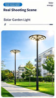 Lampes solaires LED rondes en alliage d'aluminium UFO, étanches IP65, 200W, certifiées ETL, pour jardin et route